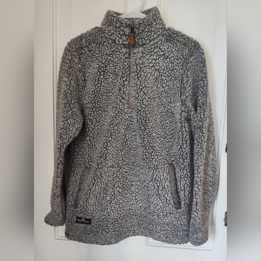 Women's Small Simply Southern Gray Sherpa Pullover Sweater Sweatshirt Coat
